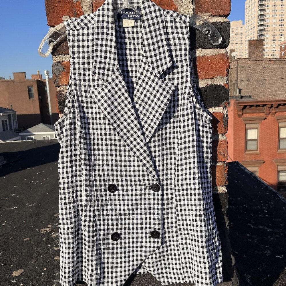 Vintage 80's Gingham Short Pantsuit Cimmaron Dress USA